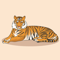 Illustration vector graphic of tiger.