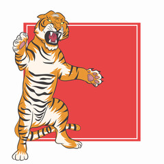 Illustration vector graphic of tiger fit for t-shirt design or merchandise