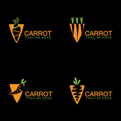 Set Carrot logo vector icon illustration design template
