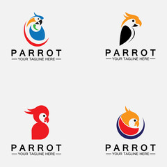 Set Parrot Logo Design Vector Template © Sunar