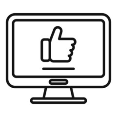 Thumb up marketing icon outline vector. Online strategy