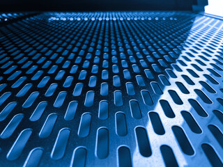 Fototapeta premium Stainless steel punching metal background texture material_b_15