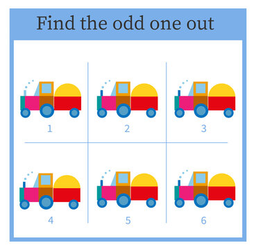 Find The Odd One Out. Visual Logic Puzzle For Children. Vector Illustration