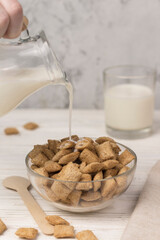 healthy muesli breakfast with milk