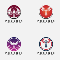 Set Phoenix logo Vector Illustration Design Template