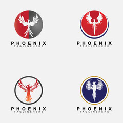 Set Phoenix logo Vector Illustration Design Template