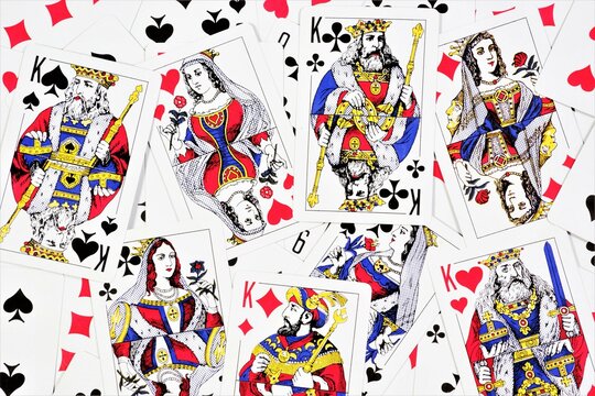 Background of playing cards. They are used for gambling, fortune telling and magic tricks.