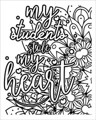 Motivational quotes lettering coloring page, inspirational quotes coloring book page