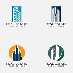 Obraz premium Set Real Estate Business Logo Template, Building, Property Development, and Construction Logo Vector