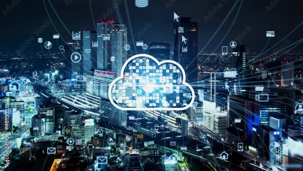 Aufkleber Cloud computing concept. Software as a Service. SaaS. Communication network.