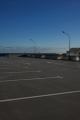 Outdoor car parking lot on sunny day