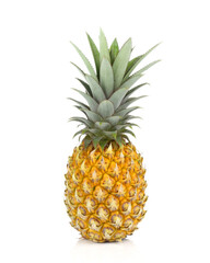 Fototapeta premium Ripe and beautiful yellow pineapple fruit isolated on white background