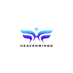 H Letter Wings Logo Vector