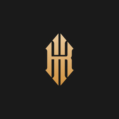 Initial KH HK Monogram Logo Template Vector Illustration Isolated in Black White Background