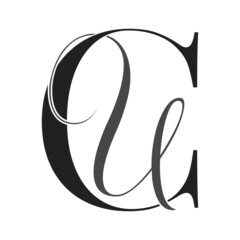 cu, uc, monogram logo. Calligraphic signature icon. Wedding Logo Monogram. modern monogram symbol. Couples logo for wedding
