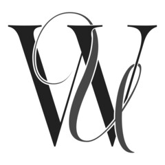 wu, uw, monogram logo. Calligraphic signature icon. Wedding Logo Monogram. modern monogram symbol. Couples logo for wedding