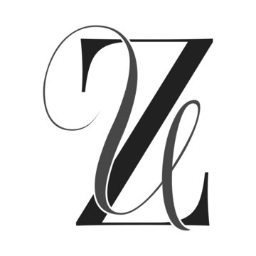 zu, uz, monogram logo. Calligraphic signature icon. Wedding Logo Monogram. modern monogram symbol. Couples logo for wedding