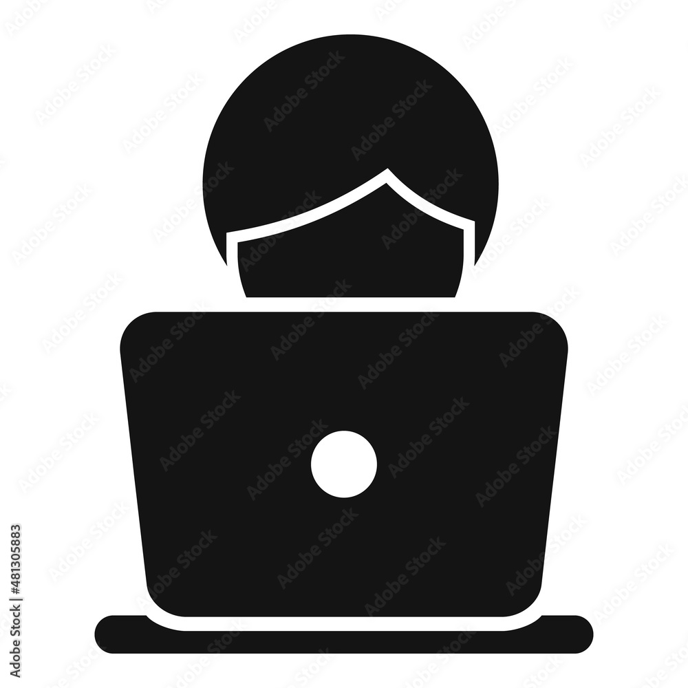 Poster online training icon simple vector. web course