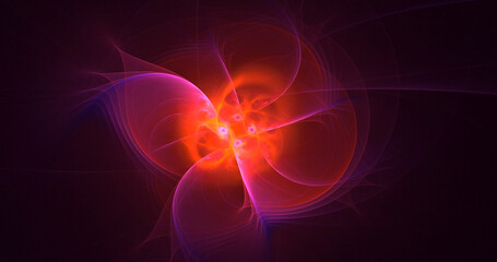 3D rendering abstract multicolor technology fractal light background