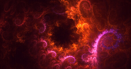 3D rendering abstract colorful fractal light background