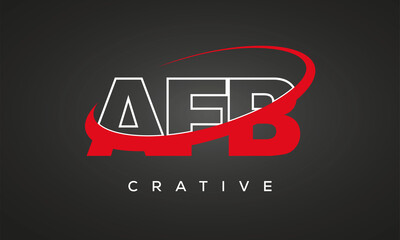 AFB creative letters logo with 360 symbol vector art template design