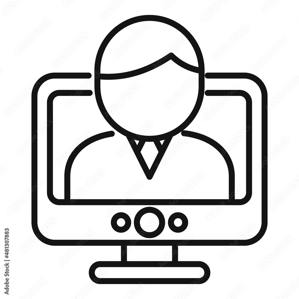 Poster online teacher icon outline vector. web course