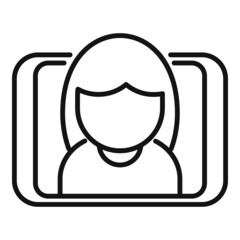 Video call icon outline vector. Web course