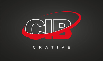 Fototapeta na wymiar CIB creative letters logo with 360 symbol vector art template design