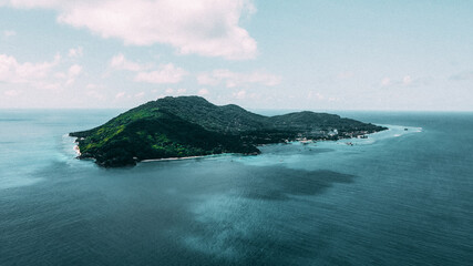 Aerial View of La Digue Island in Seychelles