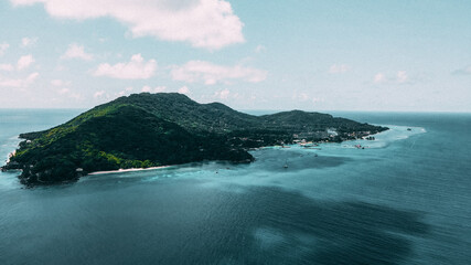Aerial View of La Digue Island in Seychelles