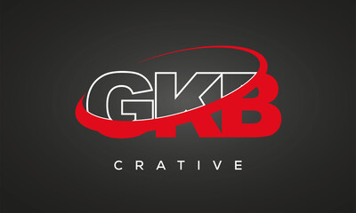 GKB creative letters logo with 360 symbol vector art template design