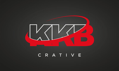 KKB creative letters logo with 360 symbol vector art template design
