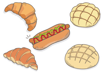 メロンパン・クロワッサン・ホットドッグ