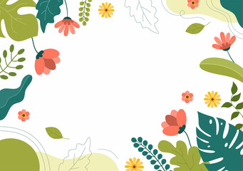 Spring Time Background with Flowers Season and Plant for Promotions, Magazines, Advertising or Websites. Nature Flat Vector Illustration