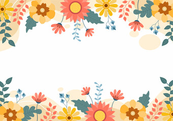 Spring Time Background with Flowers Season and Plant for Promotions, Magazines, Advertising or Websites. Nature Flat Vector Illustration