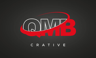 QMB creative letters logo with 360 symbol vector art template design