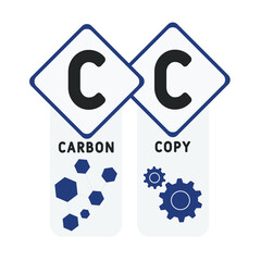 CC - Carbon Copy acronym. business concept background. vector illustration concept with keywords and icons. lettering illustration with icons for web banner, flyer, landing pag