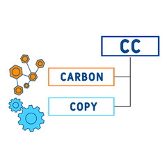 CC - Carbon Copy acronym. business concept background. vector illustration concept with keywords and icons. lettering illustration with icons for web banner, flyer, landing pag