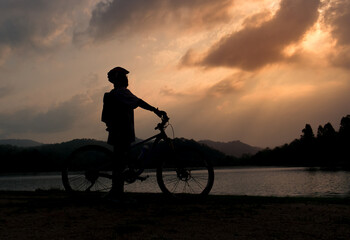 cycling and sunset