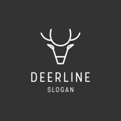 Deer logo linear style icon in black backround