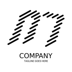 Simple black letter m logo design.