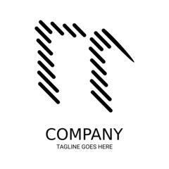 Simple black letter n logo design.