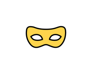 Mask flat icon. Single high quality outline symbol for web design or mobile app.  Holidays thin line signs for design logo, visit card, etc. Outline pictogram EPS10