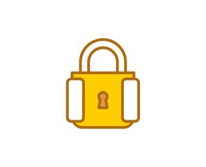 Lock flat icon. Single high quality outline symbol for web design or mobile app.  House thin line signs for design logo, visit card, etc. Outline pictogram EPS10