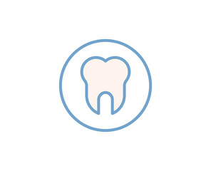 Teeth flat icon. Thin line signs for design logo, visit card, etc. Single high-quality outline symbol for web design or mobile app. Medical outline pictogram.