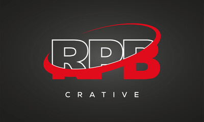 RPB creative letters logo with 360 symbol vector art template design