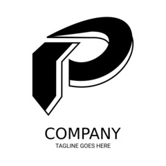Unique 3D P logo design.