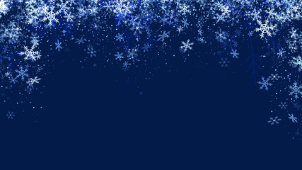 Fototapeta na wymiar Simple and fluffy snowflake background from above