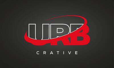 Fototapeta na wymiar URB creative letters logo with 360 symbol vector art template design