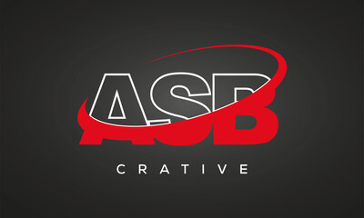 ASB creative letters logo with 360 symbol vector art template design